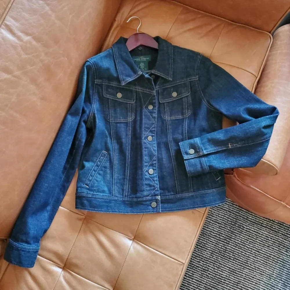 Lauren Ralph Lauren Trucker Jean Jacket Size L Lauren Jeans Co. Denim - Picture 5 of 9